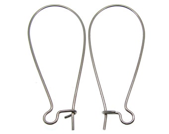 Earrings | Ear Wires : 10 pieces (5 pairs) Antique Silver French Earwires / Kidney Ear Wires / Earring Components 80952-2.J4B