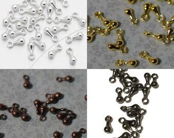 Lot of 10 small drops in metal gold/silver/titanium/bronze/copper/gunmetal