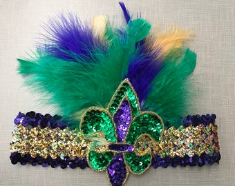Fleur de lis Sequin headband