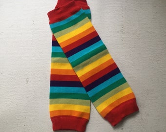 Rainbow stripes leg warmers for babies and toddlers
