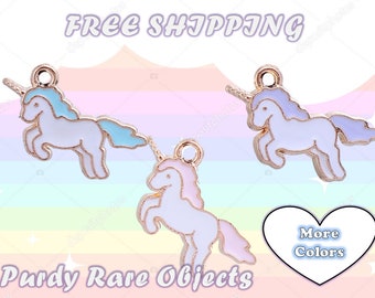 Unicorn Charms 20 pc lot Pink Unicorns Pastel Purple Blue Kawaii Girly Cute Pastel Goth Lolita Pendants Enamel Nickel Free Unicorn Ponies