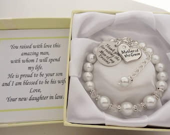 Mother of the groom Thank you for raising the man of my dreams Wedding Bracelet Mother of the Groom Bracelet Mother of the Groom Gift