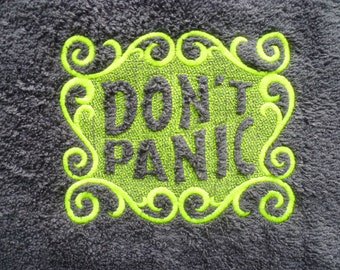 Don't Panic Towel Day. Luxury BATH Towel. Douglas Adams, The Hitchhiker's Guide to the Galaxy. Do you know where your towel is?