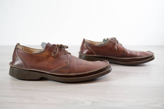 Vintage Paul May Shoes / Italian Brown Leather Size 10 Mens