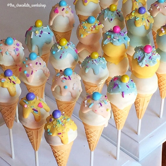 Ice Cream Cone Cake Pops Birthday Cake Pops Ice Cream Cake