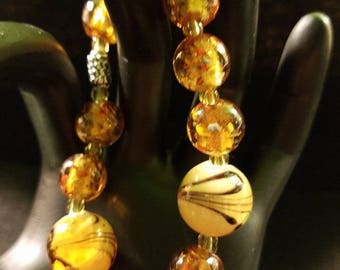 Golden beaded bracelet