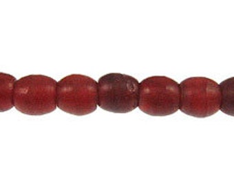 100pc 6mm Oval Horn Beads, 2mm hole Red Horn Spacer Bead Strands, Tribal Ethnic Beads, Vintage Horn Beads -BOSR