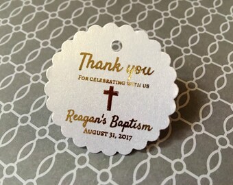 Baptism favor tags, christening, thank you favor tags, personalized favor tags, custom favor tags, available in Spanish - mi bautizo