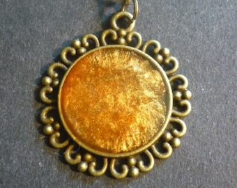 Bronze Burst Necklace Pendant in Tibetan Bronze.