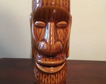Orchids of Hawaii Ceramic Tiki Totem Tumbler Glass Mug