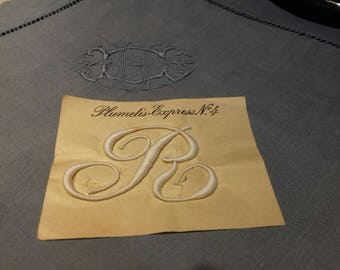 Vintage French monogram Letter R