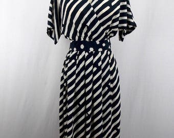Black and White Wrap Dress by Ronnie Heller