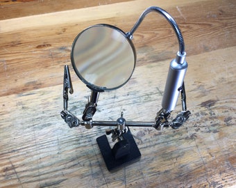 Dual Third Hand with Magnifier and LED Light (54.087)