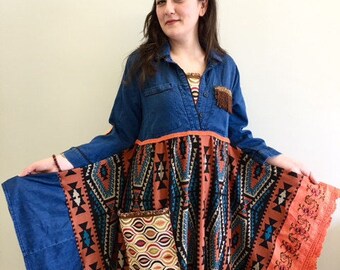 Boho Clothing Upcycled Clothing Upcyled Recycled Repurposed Clothing Boho Dress Upcycled Dress Gypsy Clothing Upcycled Top Tunic Dresses