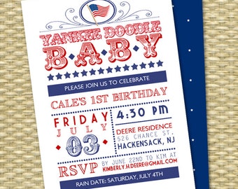 fourth of july birthday invitation our little firecracker