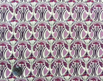 Liberty Lawn fabric MAUVERINA - 17" wide x 13" (43cm x 33cm) - purple