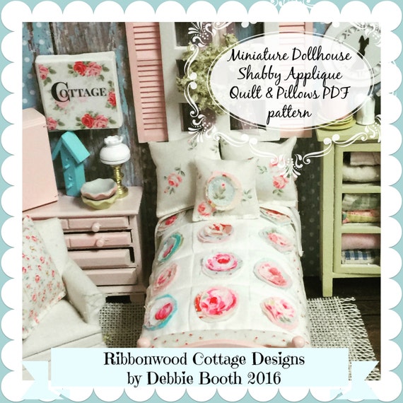 Sewing Pattern PDF Miniature Shabby Chic Applique Quilt Shams
