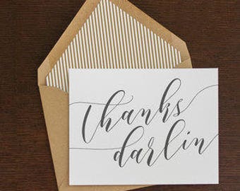 thanks darlin folded note cards, 8 ct.