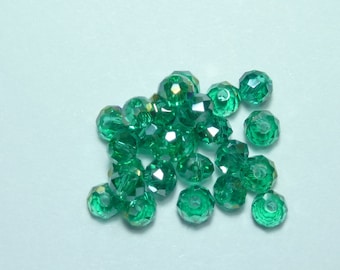 25 4mm turquoise ab iridescent Crystal beads