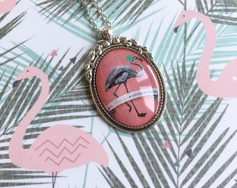Flamingo cabochon necklace