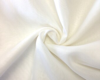 Off White Sheer Voile Fabric 118" Wide Curtain Drapery and Apparel per yard 100% polyester