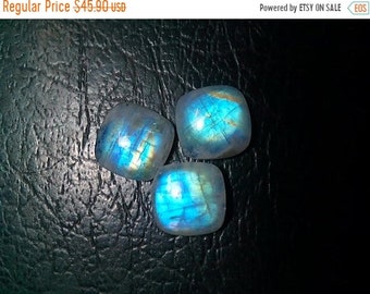 80% OFF SALE Rainbow Moonstone Cushion 3 Cabochon