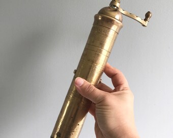 Brass Coffee Grinder / Brass Grinder / Greek Coffee Grinder / Vintage Brass Coffee Grounder / Brass Grinder