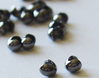 3mm Gunmetal Bead Crimp Covers - Nickel Free - 100 Pieces - 1023
