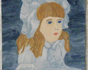 Victorian Girl Aceo Miniature Painting by MJH