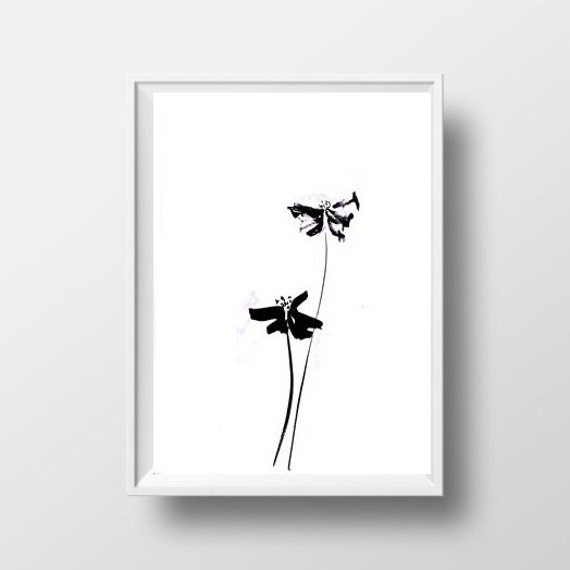 Flowers simple painting black white sumi e minimalist ink drawing print flower wall art abstract lfloral Flowers simple painting black white sumi e minimalist ink drawing print flower wall art abstract lfloral
