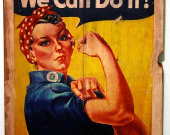 Vintage Poster - We Can Do It! #Recycledwood