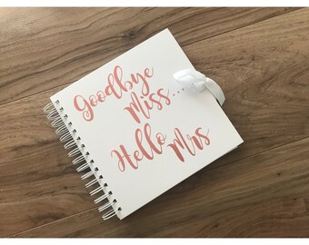 Hen party book, hen memory book, hen party scrap book, bride memory book, from miss to mrs, personalised guest book, bachelorette book