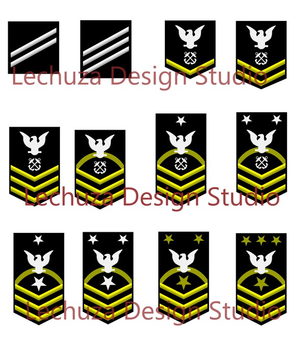 Navy Enlisted Rank Stripes SVG cutting design files you get 5