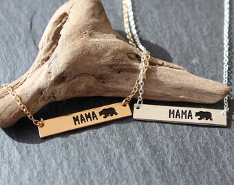 Mama Bear Necklace gold or silver necklace