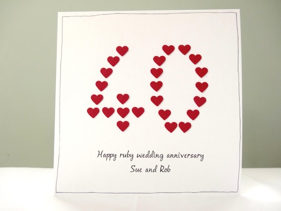 ruby wedding anniversary card personalised anniversary cards make your own gift cards free