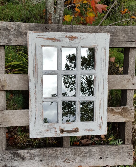 Farmhouse Window Mirror / Shabby Chic Mirror / Large