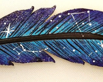 Galaxy Feather Bun Pin