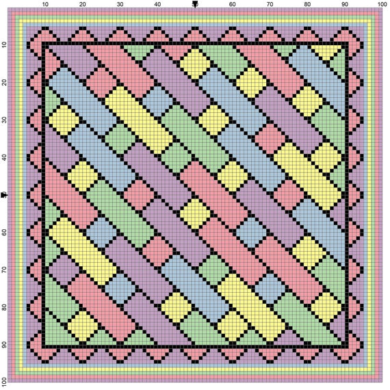 Download Miniature Cross-stitch Quilt Pattern Baby Pastels Easy and