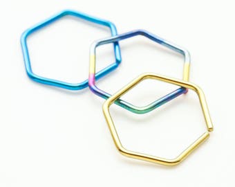 Honeycomb Hoop in Hypo Allergenic Niobium - 20 gauge 11mm ID