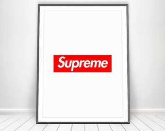 Digital Print * Supreme Poster Supreme Box Logo Vogue Poster Supreme Art Supreme Print Red Art Supreme Wall Art Fashion Poster Printable