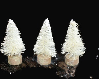 Off White Bottle Brush Christmas Tree decorations No6