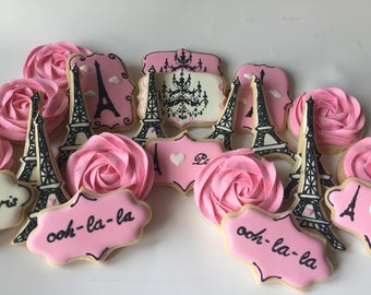 Parisian Poodle Cookie Set Paris Cookies Wedding Cookies