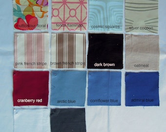 6 Custom Fabric Samples by NikkiDesigns, Hemp, Organic Cotton, Linen, Tencel