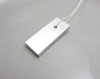 Minimalist Necklace Industrial Jewelry Design Aluminum Pendant