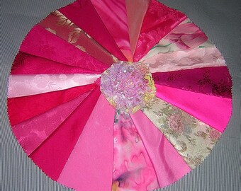 20 PCS Precious Pink Crazy Quilt Fabrics for Crazy Quilts, Art Quilts & Art projects