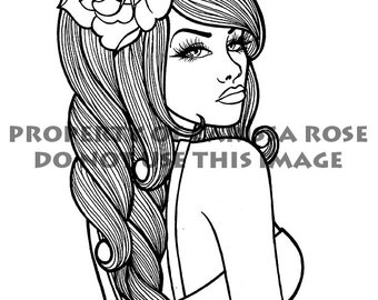 digital download print your own coloring book outline page