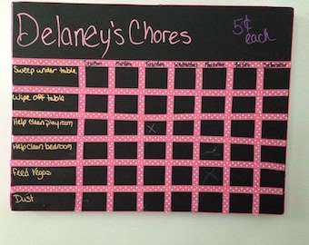 Chalkboard chore chart