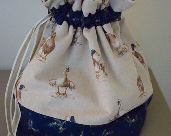 Drawstring Knitting Bag