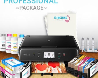 Edible Printer System Profesional Package - Comes with Edible Cartridges, Icing Sheets, Edible Cleaning Cartridges, Refill Inks By Icinginks