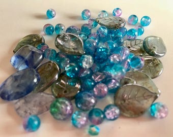 Turquoise Multi Glass Bead Mix-Loose Beads